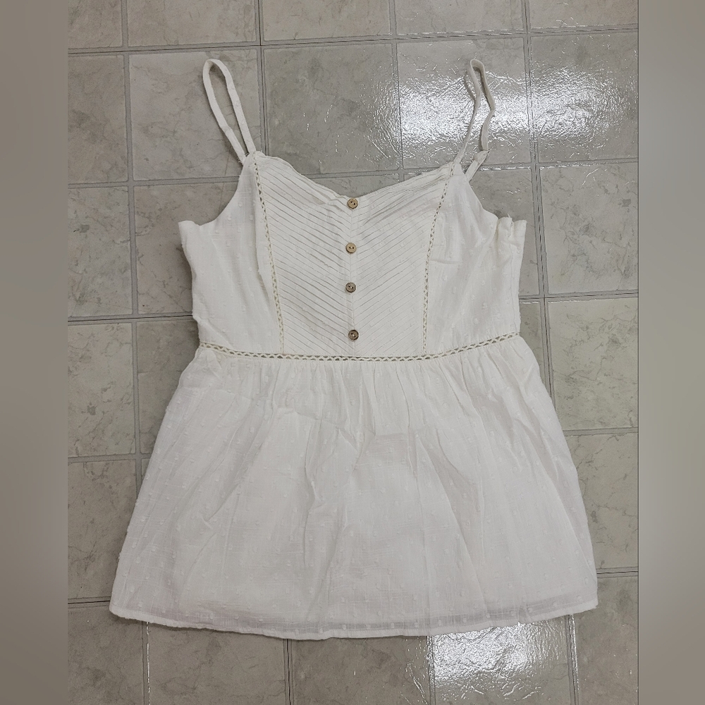 NWT Doe & Rae White Spaghetti Strap Tank Top Size Small